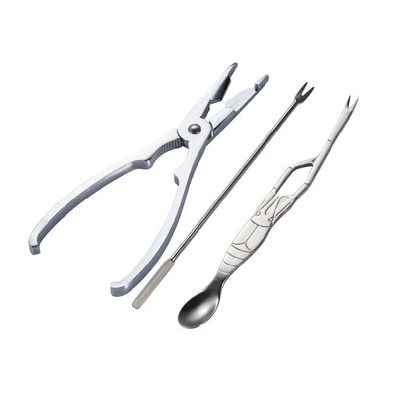 Juego de cucharas y pinzas para mariscos y camarones, utensilio de acero inoxidable para la cáscara de cangrejo, XMT-HOME, pinzas