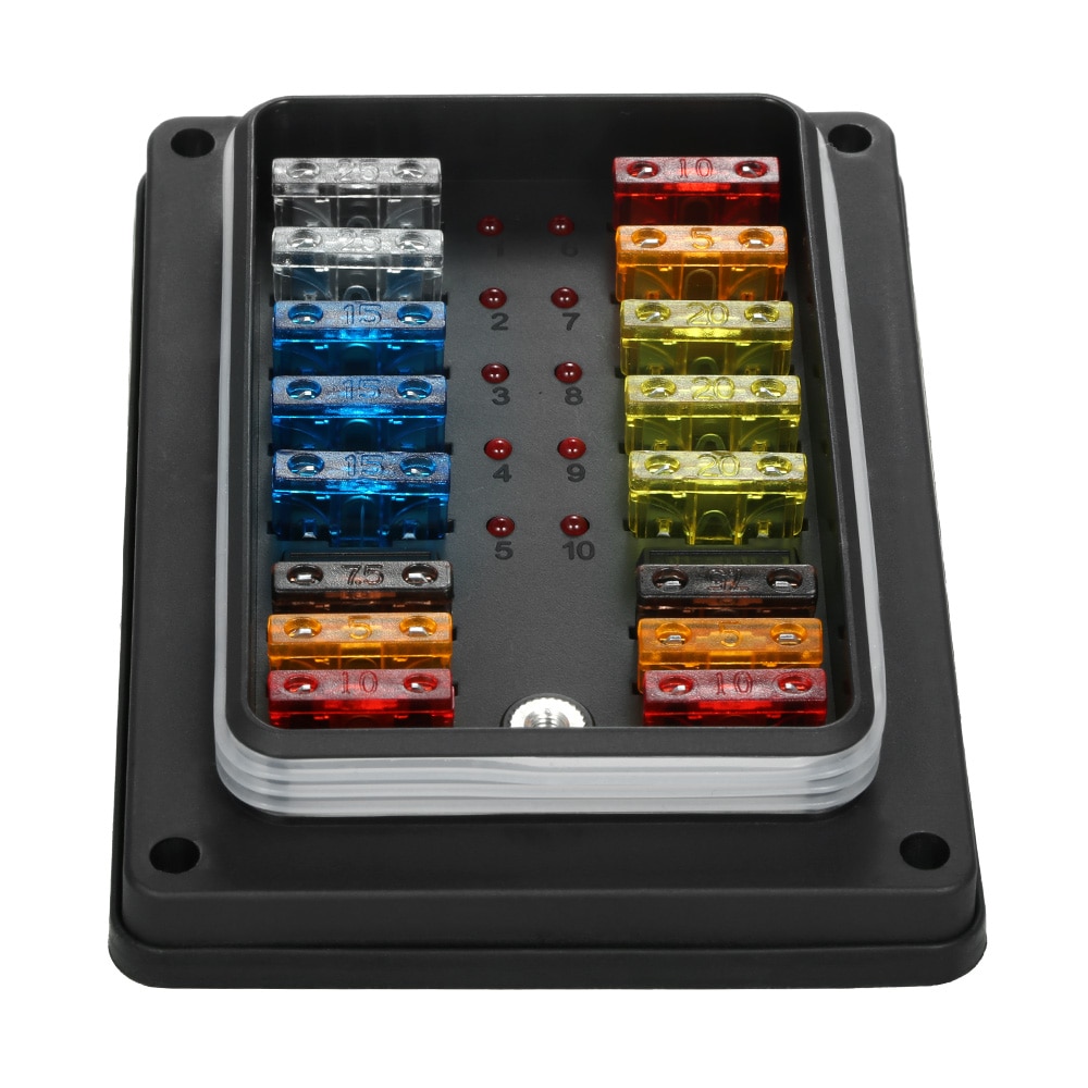 Met Led Fuse 10 Way Waterdichte Blade Fuse Box Holder met LED I... – Vicedeal