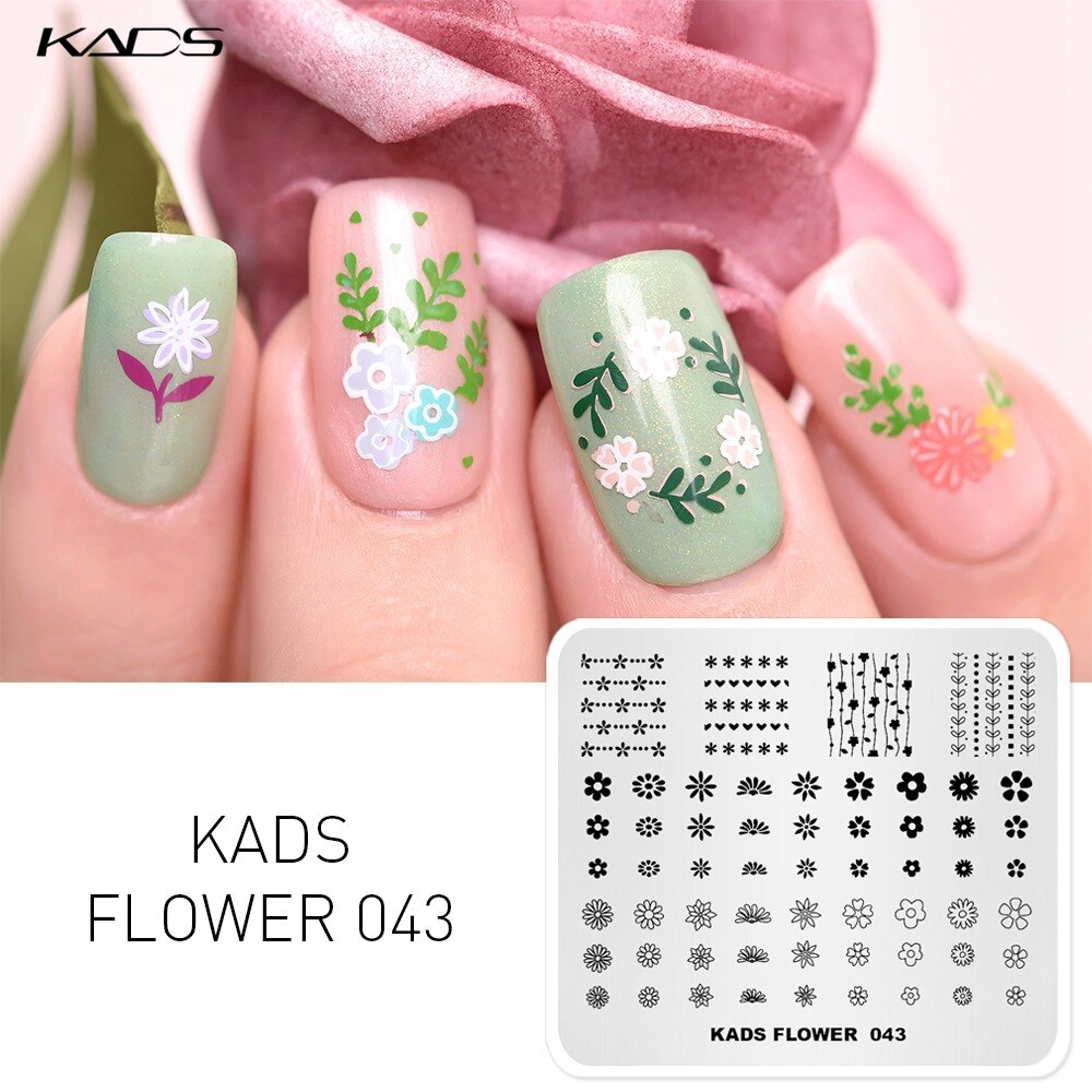 KADS Blume 043 Blume Thema Einfache Nagel Kunst Bild Stempel Platten Vorlage Werkzeuge Bild Nagel-kunst, Platten
