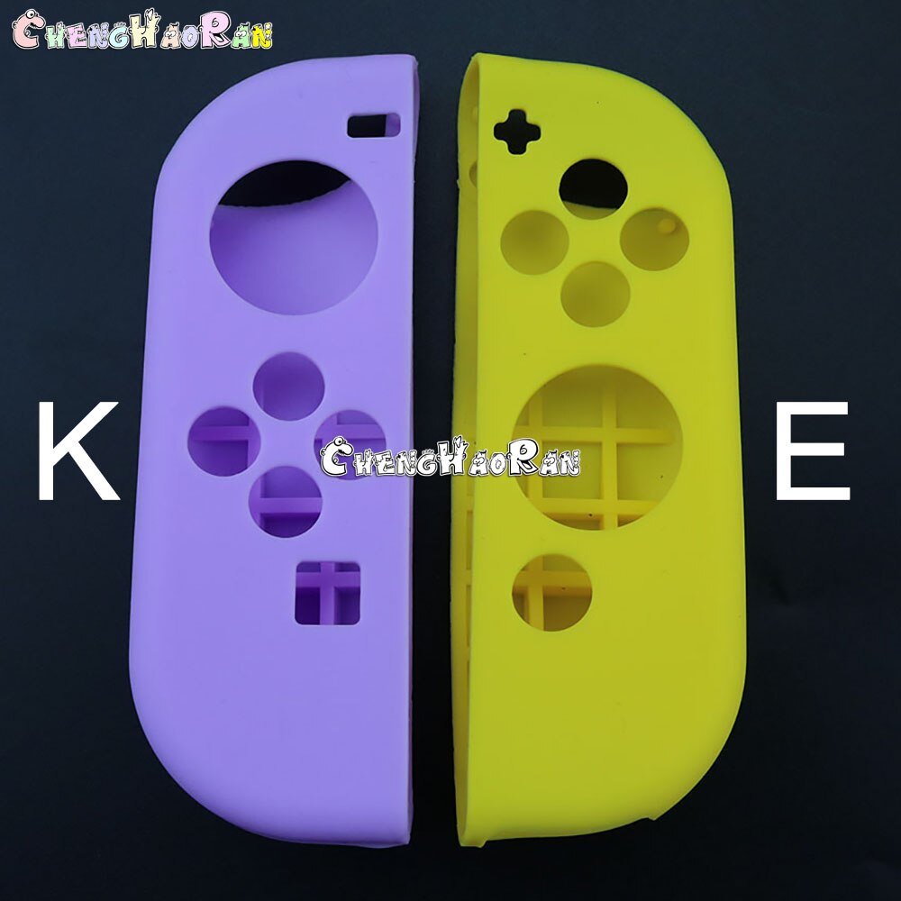 1pair Silicone Rubber Skin Case Cover For Nintendo Switch Joy-Con left right Controller NX NS Joycon Anti-slip Soft Case: KE