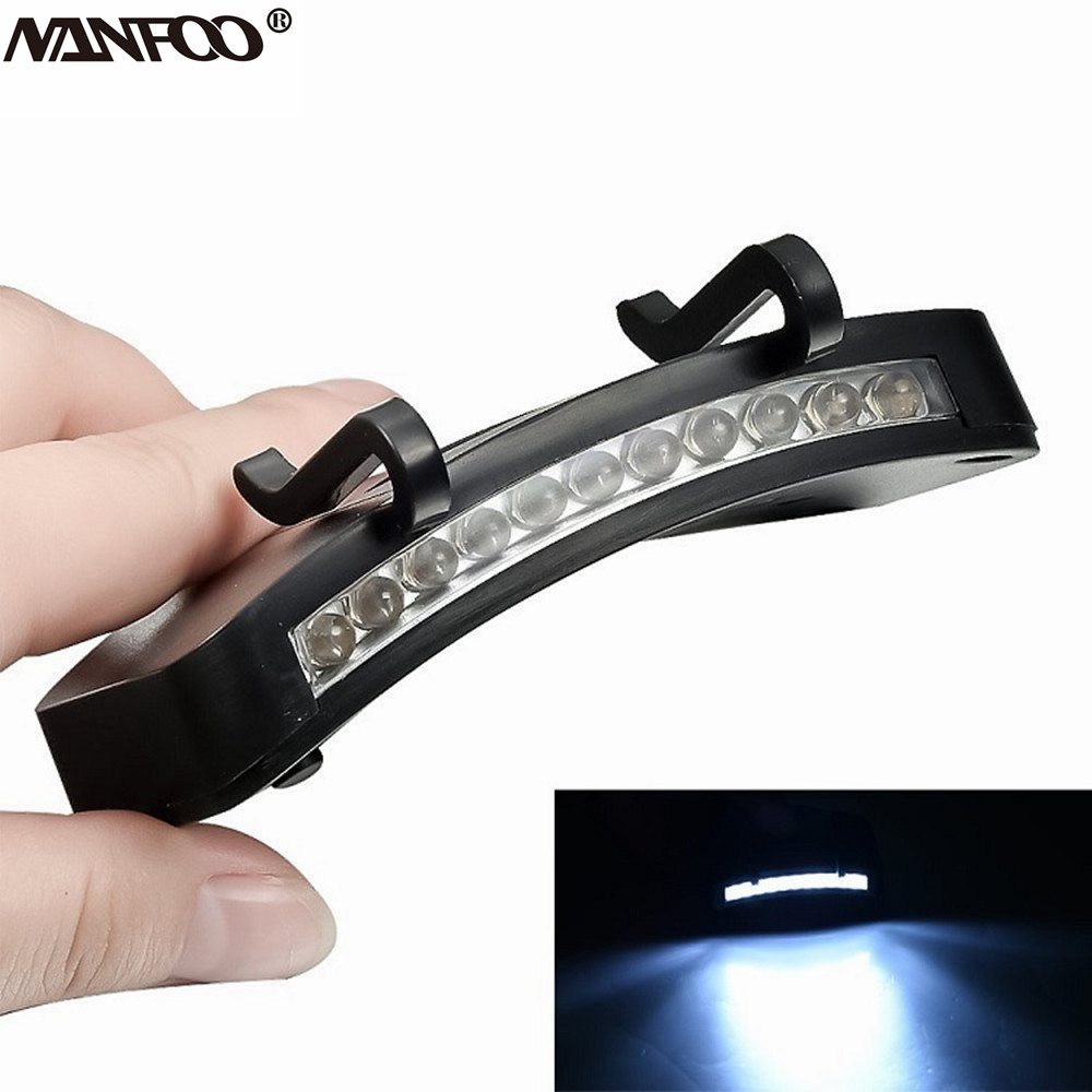 11 LEDs Clip Hat Cap Lamp Caplight Headlamp Fishing Camping Clip-on Cap Head Flashlight Torch Cycling Hiking Mini Headlight