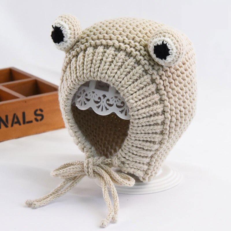 Cute Frog Dog Hat Cozy Crochet Dog Hat Warm Winter Dog Hat Puppy Hat Small Knitted Dog Hat Costume Knit Cap for Large Dog: beige