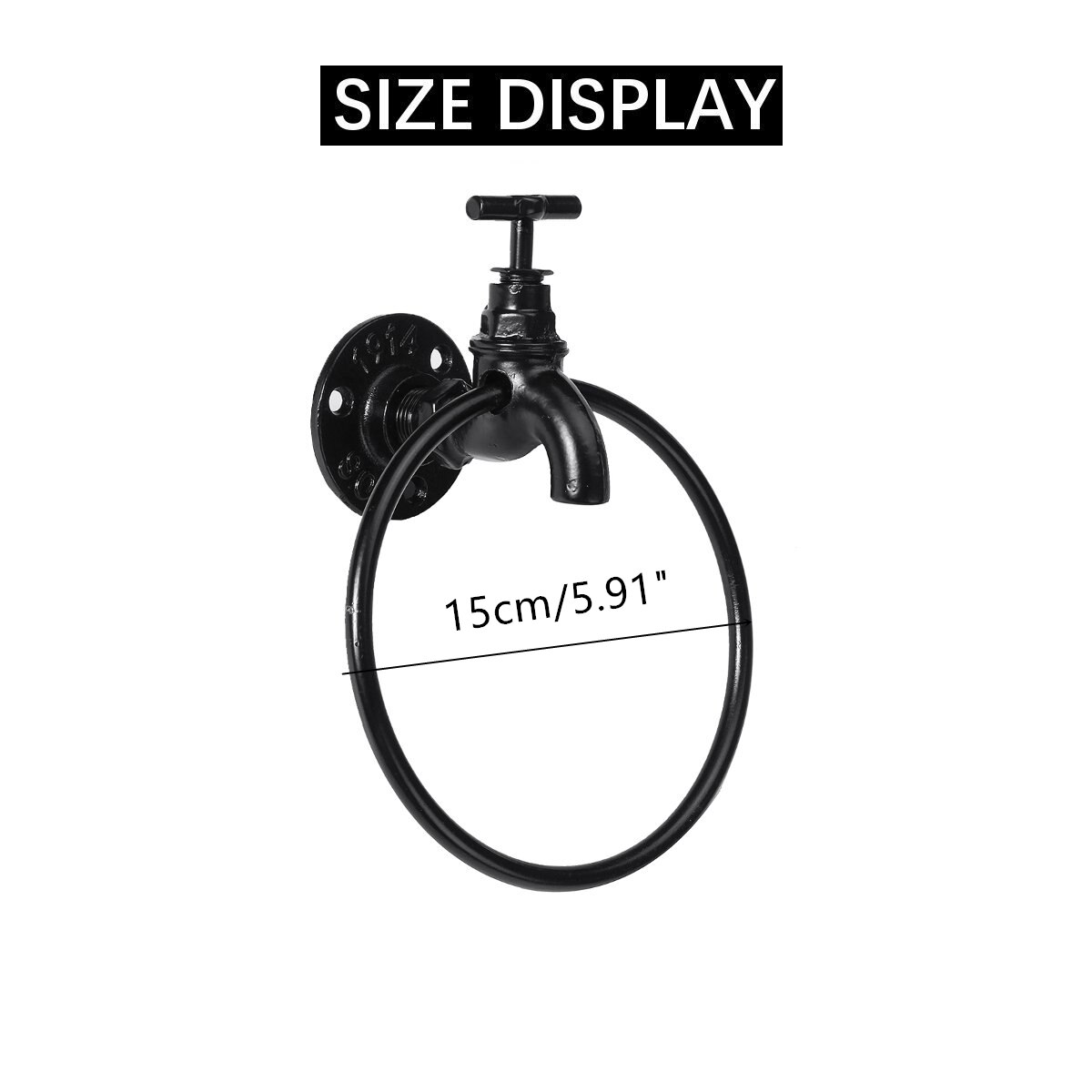 Retro Wandmontage Handdoek Ring Houder Keuken Badkamer Opslag Rack Organizer Hanger Opslag Plank Handdoek Houder Hardware Zwart