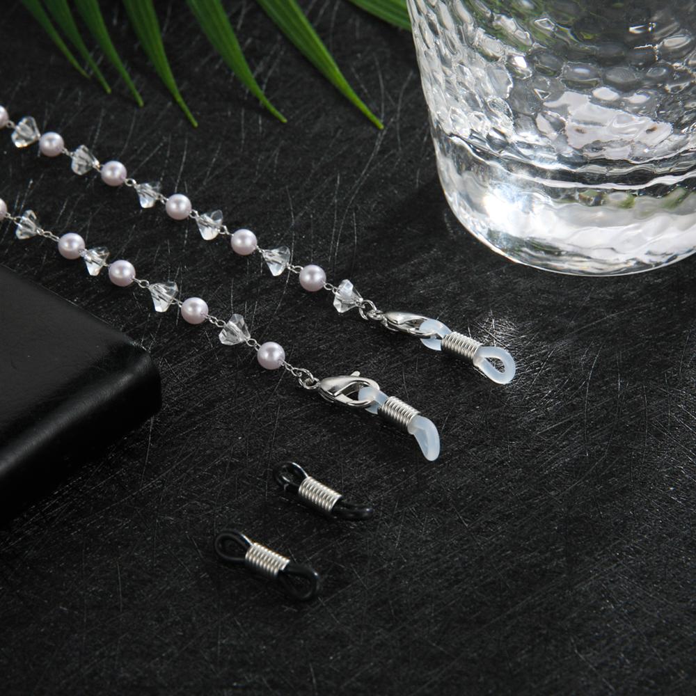 Skyrim Chic Pearl Beaded Glasses Chain for Women Sunglasses Chains Lanyards Neck Strap Rope Reading Eyeglasses Cord Holder: F-silver