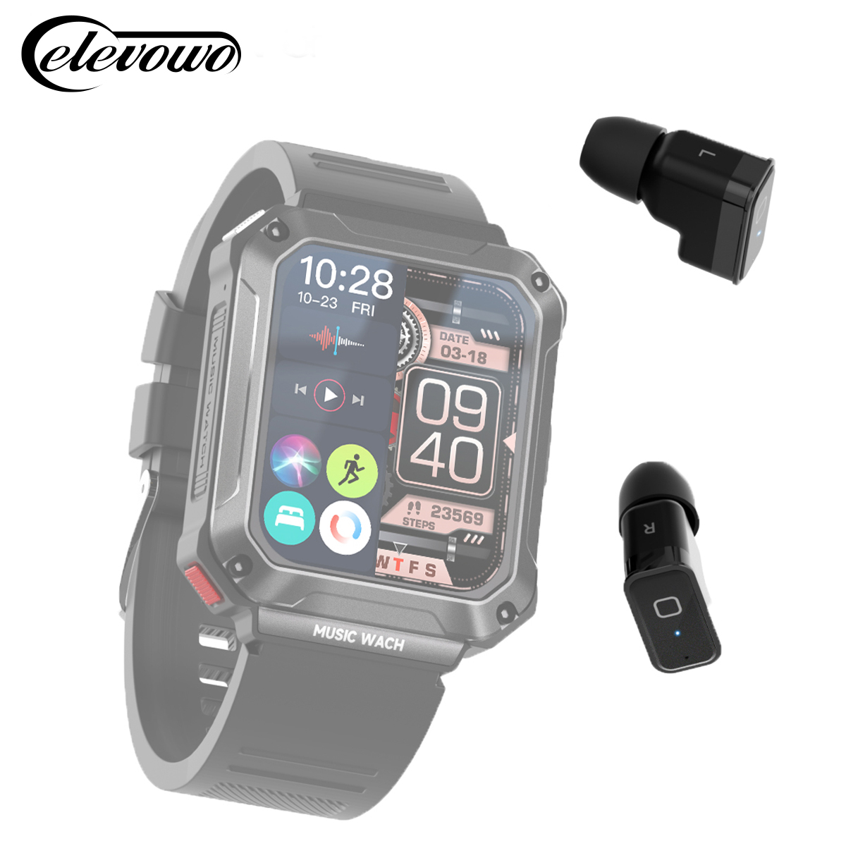 Original T93 Bluetooth Earphones HIFI Sound Touch Headset Apply To Portable Headphone Of T93 SmartWatches