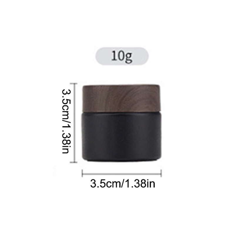 Plastic Lid Empty Jars Black Glass Cream Jar Cosmetic Container 10/30/60g Glass Bottle Make Up Container Travel Cosmetic Jars: army green