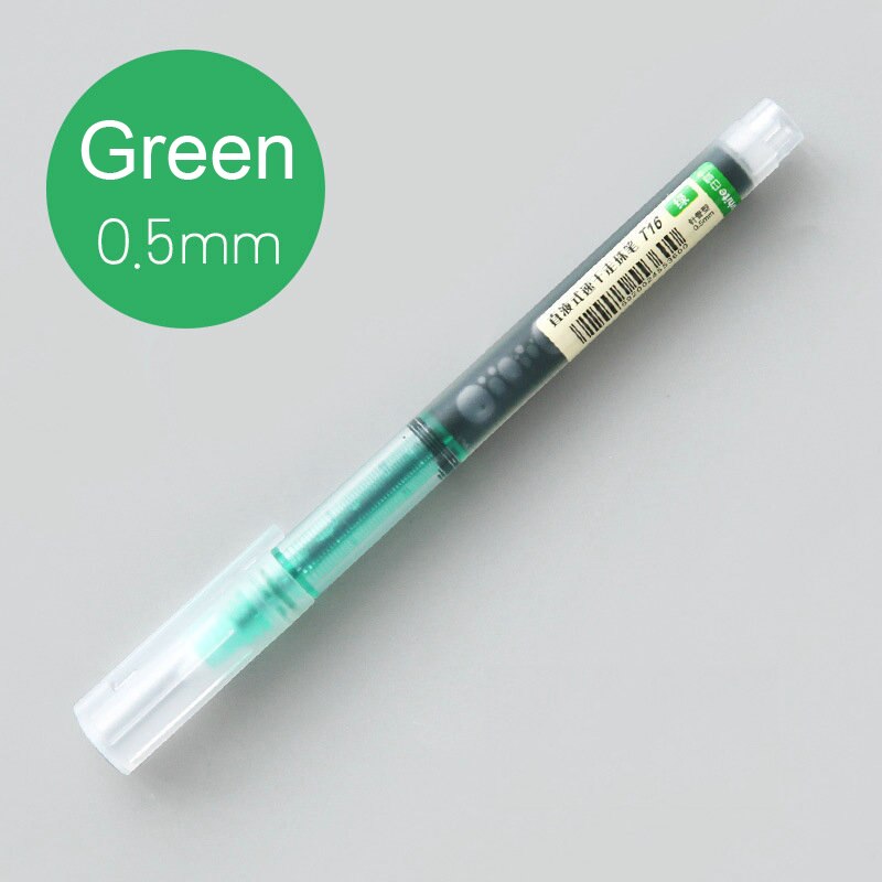 7 pcs/lot Colourful Straight Liquid Gel Pen Artistic Font Neuter Art Marker Pens School Office Stationery Supplies: Green