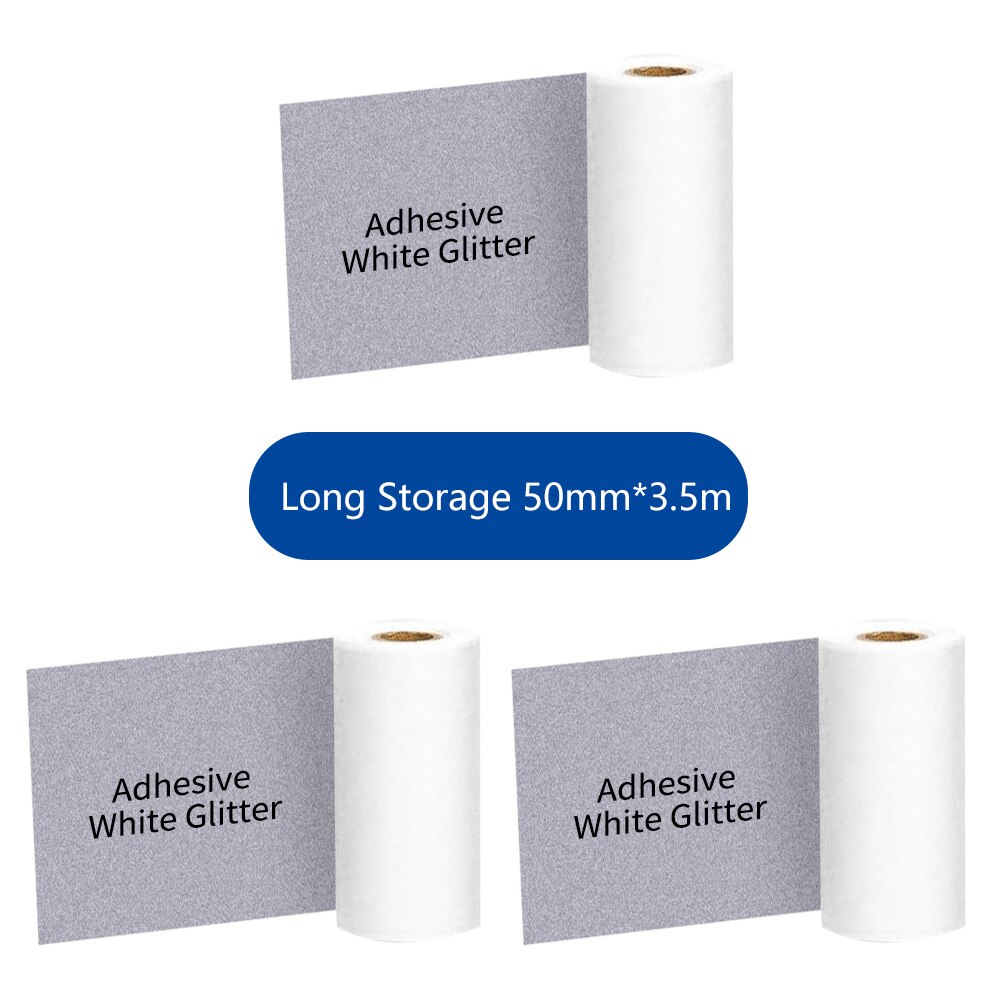 Papier termiczny Phomemo kartki samoprzylepne kolorowa naklejka na M02/M02S/M02Pro etykieta samoprzylepna rolki szerokość 50/53mm naklejka termiczna papier: 3Roll White Glitter