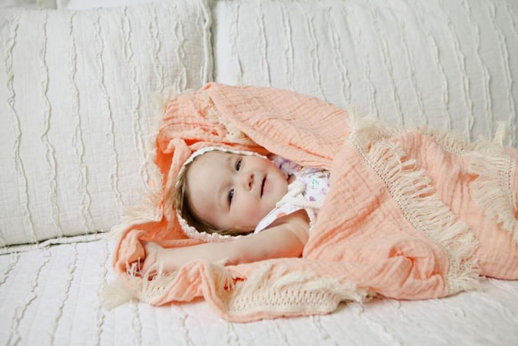 Couverture pour -né en mousseline unisexe, à franges, couleur unie, pour bébé, lange d'emmaillotage