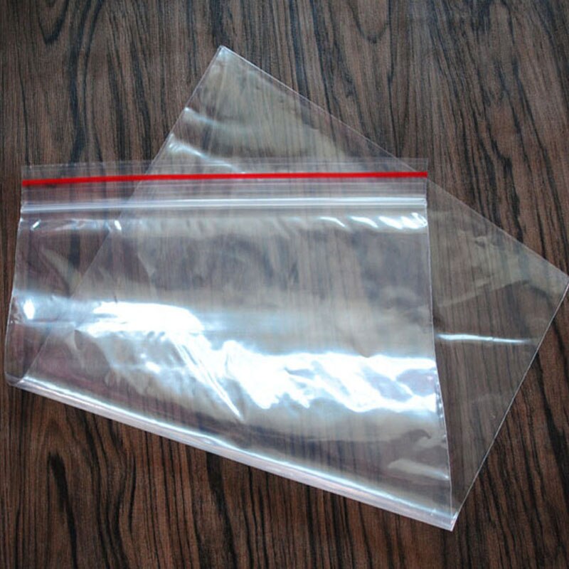 Self-sealing transparent sealed bag size plastic sealed food packaging sample storage storage fresh snacks grocery bag 100PCS