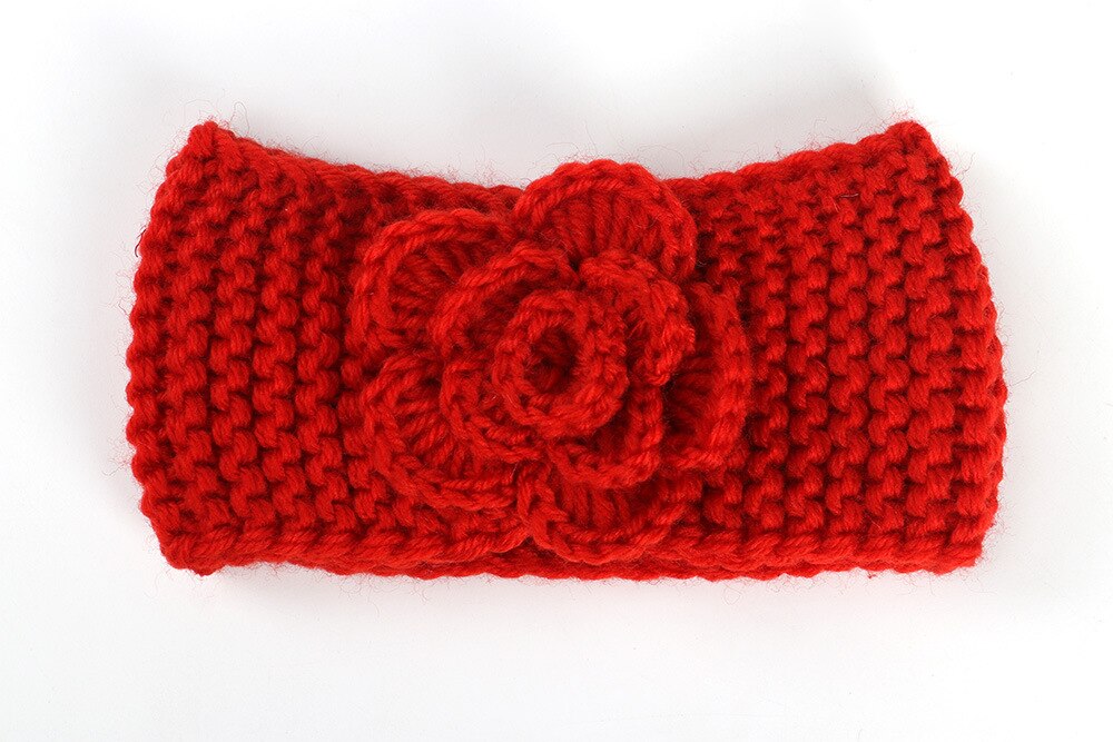 Nouvelle doux bébé hiver garder au fleur tricot laine infantile enfants fille bandeau phtographie accessoires bébé cheveux accessoires