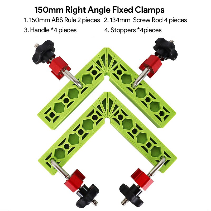 2 Sets 90 Degrees L-Shaped Auxiliary Fixture Splicing Board Positioning Panel Fixed Clip Carpenter Square Ruler Woodworking Tool: 150mm-ABS-Gre-2 sets