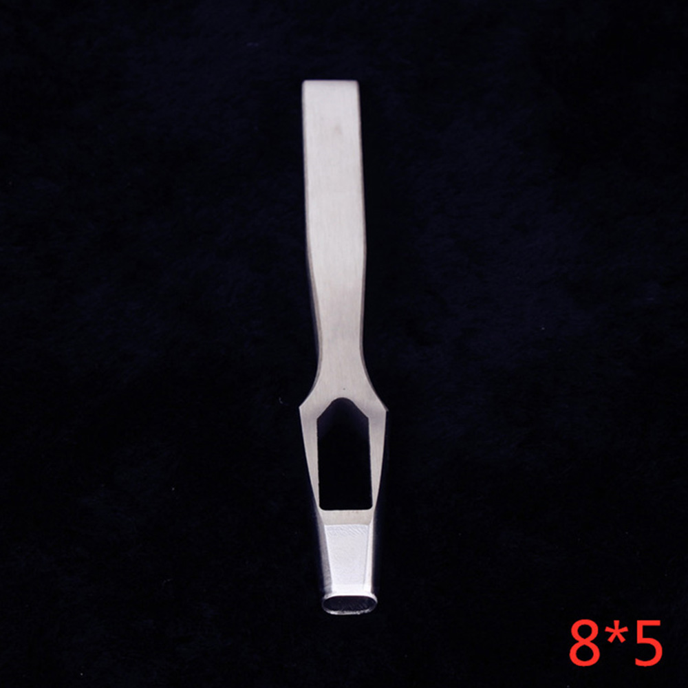 1 pc Stainless Leather Craft Hand Tool Belt Band Oval Hole Punch Tools Stitching diy strap oblate Cutter chisel Tools: 8 x 5 mm