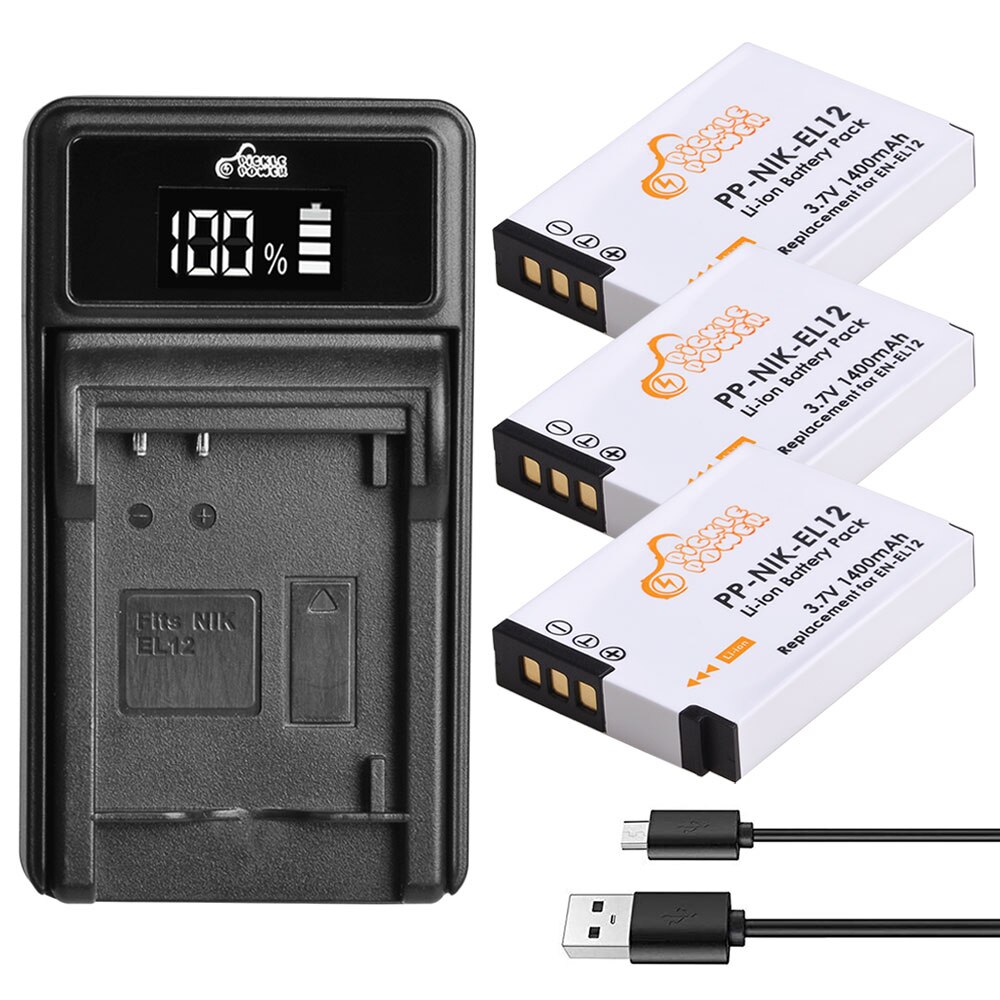 Kastar EN-EL12 Battery USB-C AC Charger For Nikon Coolpix S9100 S9500 S9900 W300 - View #3