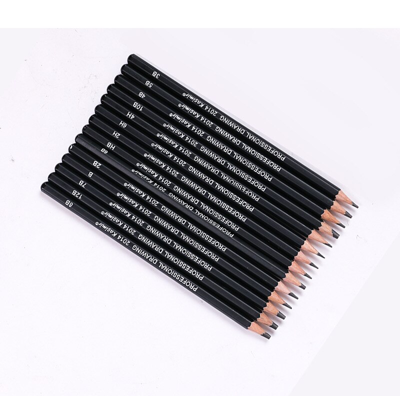 14 PCS/set Sketch Drawing Pencil Set 6H 4H 2H HB B 2B 3B 4B 5B 6B 7B 8B 10B 12B Painting Pencil Stationery Supplies