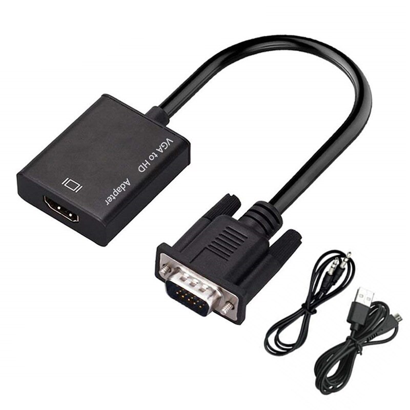 Vga Male Naar Hdmi-Compatibel Vrouwelijke Converter Adapter Kabel Met Audio Output 1080P Vga Hd Adapter Voor Pc laptop Hdtv Projector