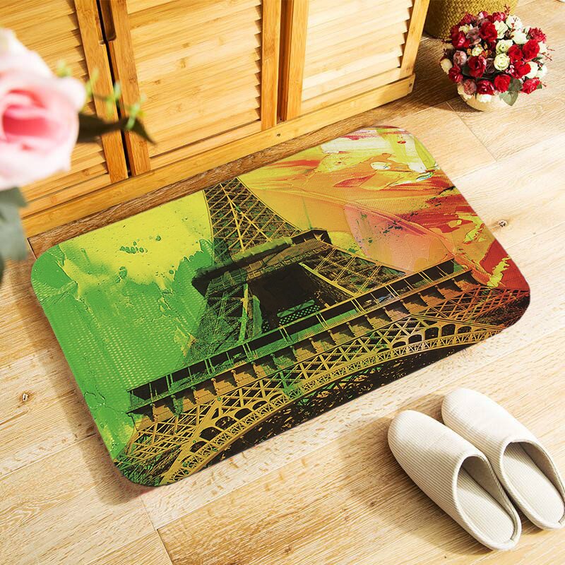 40 x 60cm buitendeurmat, klein vloerkleed voor slaapkamer, keuken, hal, deurmat, antislip, retro, europa, parijs, schilderachtig: Mu 236