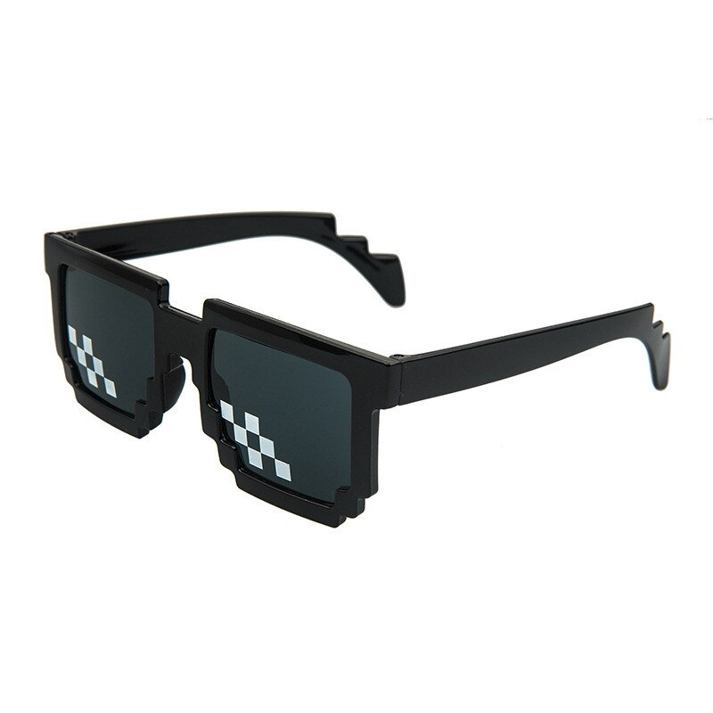 Mosaik Sonnenbrille Trick Spielzeug Schurke Leben Gläser Codierung Pixel modisch Coole Brille Frauen Männer Schwarz Mosaik Sonnenbrille Kind Lustige Brillen