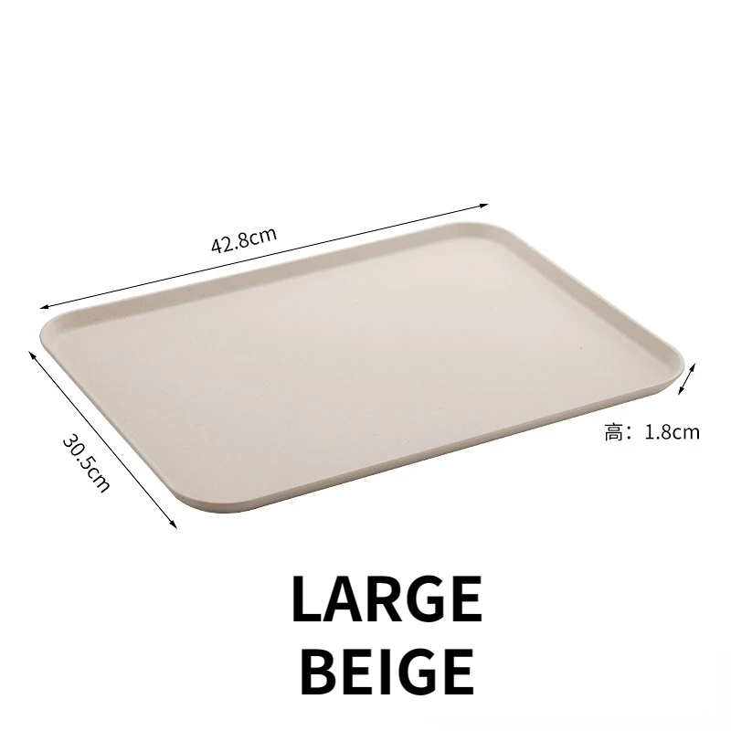 Plateau en plastique rectangulaire, grands plateaux de service pour hôtel, Restaurant, plat à thé, eau, petit déjeuner à la maison, poêle à pain, organisateur de Table basse: Rouge