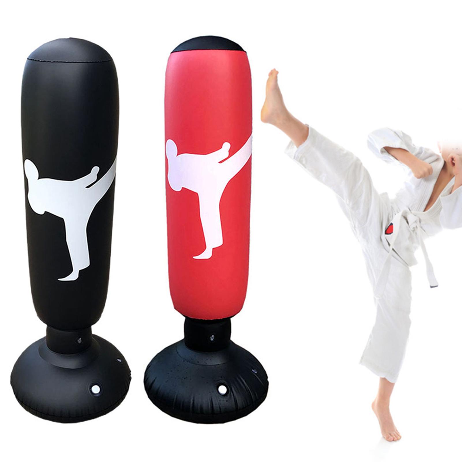 Sacco da boxe gonfiabile da 63 pollici sacco da boxe pilastro Tumbler lotta colonna sacco da boxe per bambini adulti Karate Taekwondo strumento Fitness