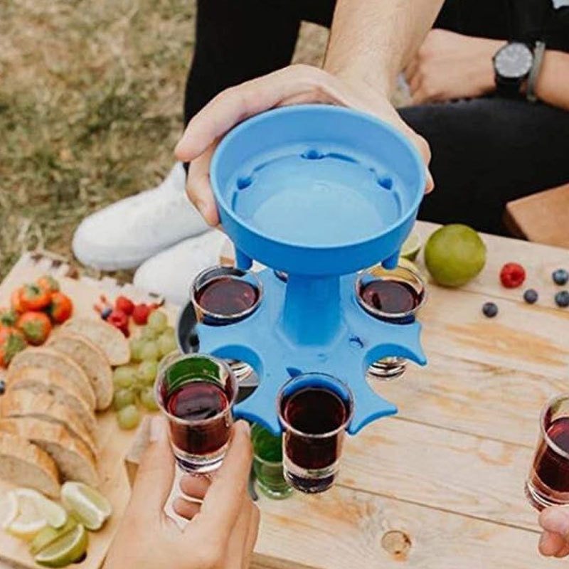 6 shotglazen dispenser en houder whisky bier alcohol likeur wijn dispenser rek bar accessoires party games drinkgerei