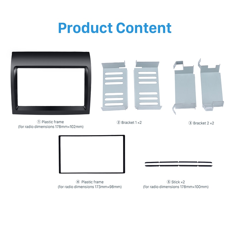 Seicane beautiful Black Adapter DVD Player 2Din Car Fitting kit Car Radio Fascia Frame Panel for FIAT DUCATO Dash Mount Kit