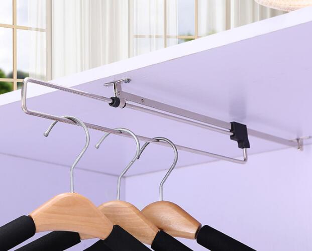 Garderobe hængestang / teleskopisk hængende tøjstang / garderobeskab glidende stativer / hængende tasker binde silke tørklædeholder