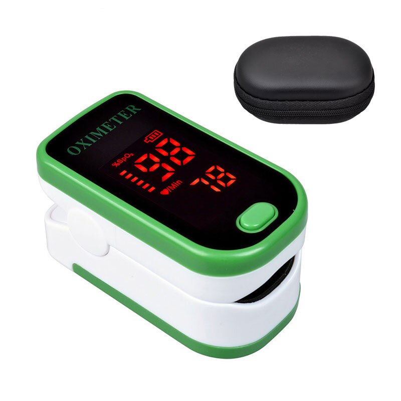 ! Oxímetro de pulso de dedo con el caso oxímetro de pulso de dedo oxímetros de pulso LED saturador Pulsioximetro: K4 green with case