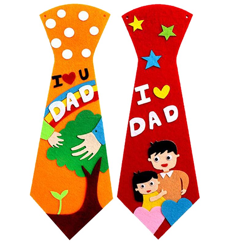 Scuola materna Ci Sono Un Sacco di Arti Mestieri Fai Da Te Giocattoli Papà cravatta Artigianato Bambini Educativi per I Giocattoli Dei Bambini del Regalo Della Ragazza/Ragazzo Di Natale regalo