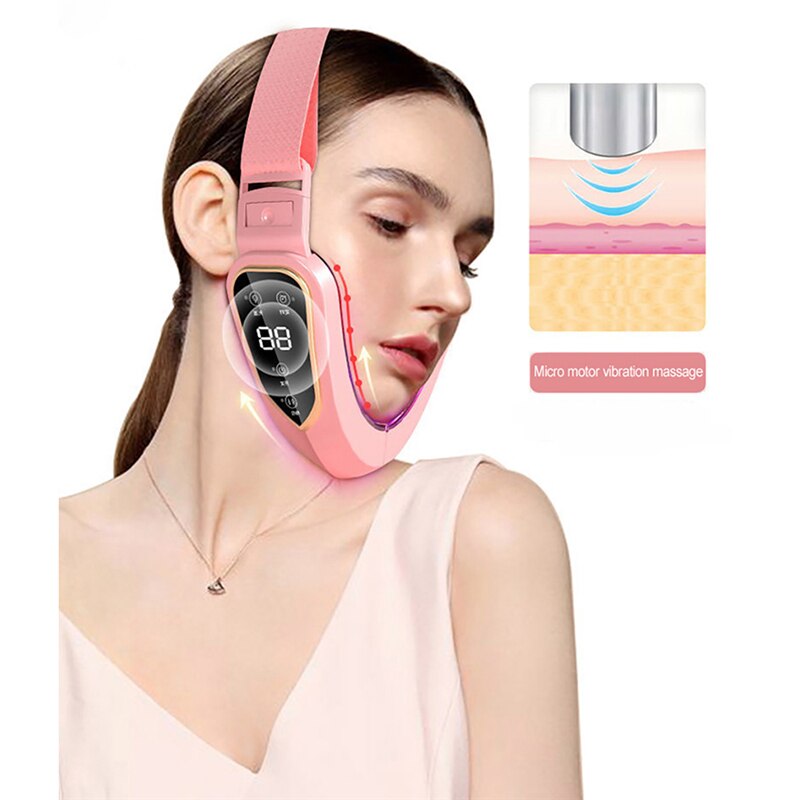 Facial Lifting Apparaat Led Photon Therapie Facial Afslanken Trillingen Stimulator Dubbele Kin V-Vormige Cheek Lift Gezicht