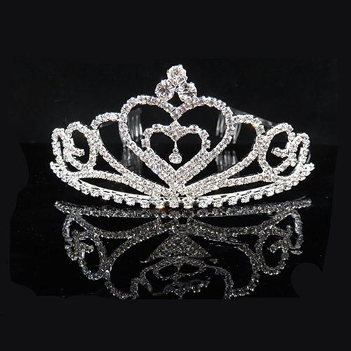 Wedding Bridal Crystal Tiara Crowns Princess Queen Heart Headbands Flower Wedding Hair Accessories for Bride Hair jewelry: H008S110