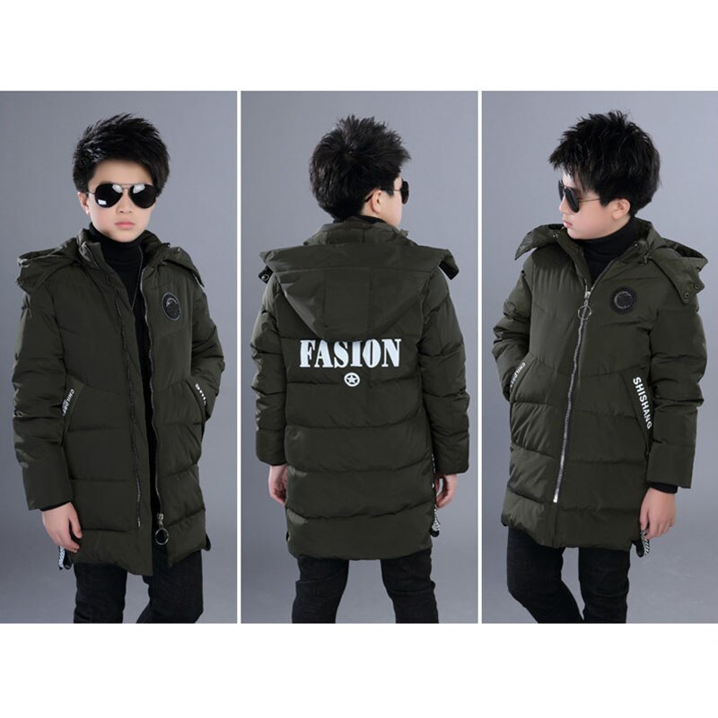 Jongens Winterjassen Dikke Warme Uitloper Katoen Jassen Verlengen Hooded Parka Van Tieners Jongens Winter Kleding Warm Uitloper Overjas