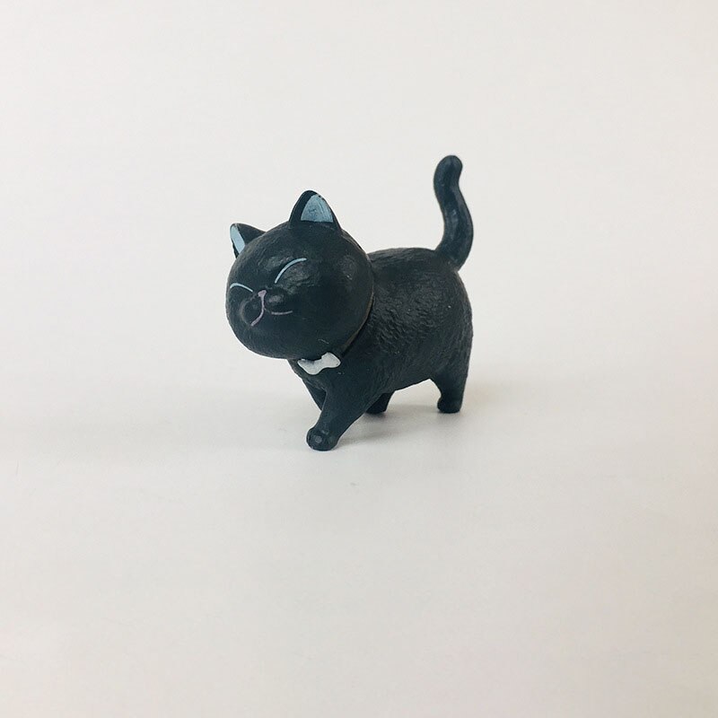 Figuras de miniaturas de animales en PVC, 1 Uds., figuras de gatos con cascabel japonés, adornos artesanales creativos para decoración del hogar: 6