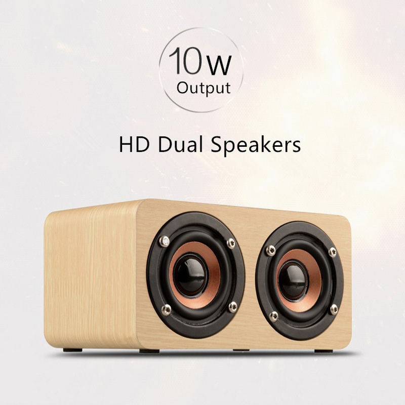 Altavoz inalámbrico de madera con Bluetooth, barra de sonido HiFi portátil con bajo de choque, Altavoz TF, caixa de som para iPhone Sumsung Xiaomi