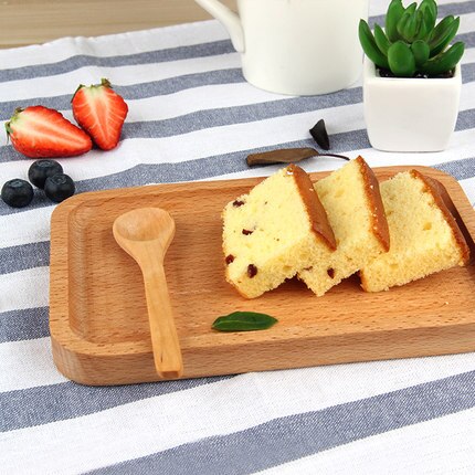 Plateau en bois japonais en bois enfants dessin animé assiette à dîner solide plat rond en bois gâteau pain dessert assiette de fruits