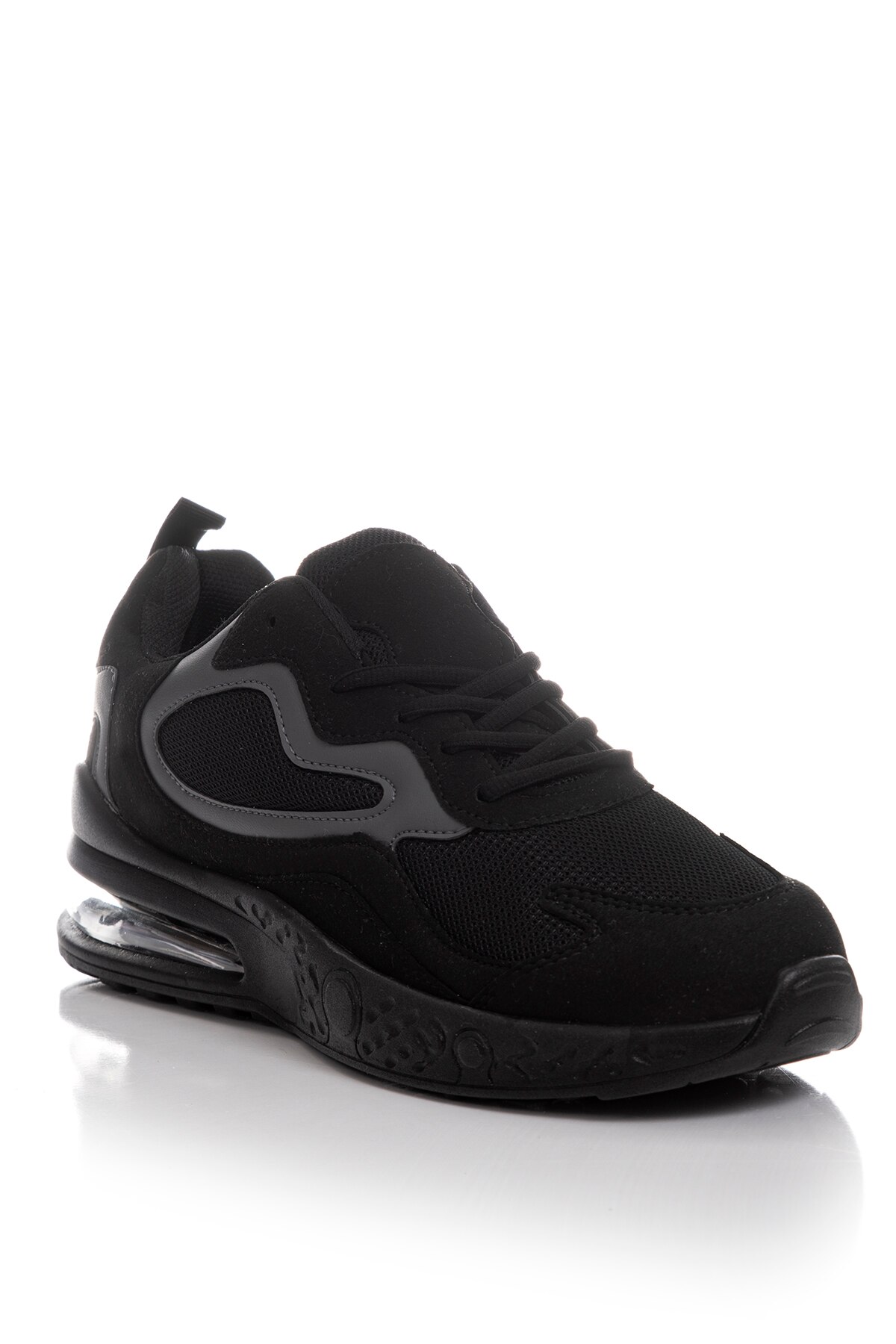 Tonny Zwart Lux Faux Lederen Anti-Slip Zool Comfortabele Licht Zwart Unısex Sportschoenen TB901-0 _ 101