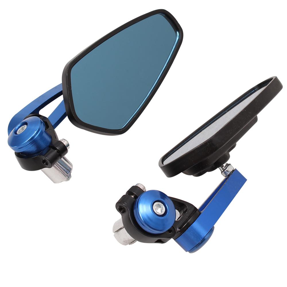 7/8" 22mm Universal Motorcycle Aluminum Rear View Black Handle Bar End Side Rearview Mirrors For Honda Cafe Racer