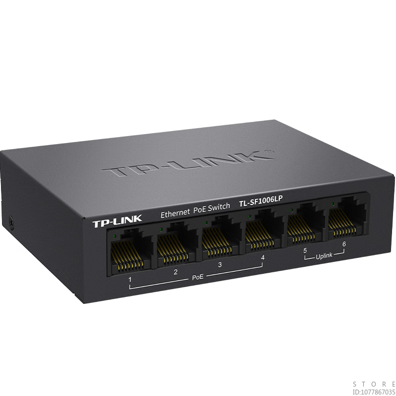 Tp-link 100m switch ethernet poe 4fe+2fe con alimentatore, monitoraggio di rete, convertitore in fibra ottica  sf1006lp