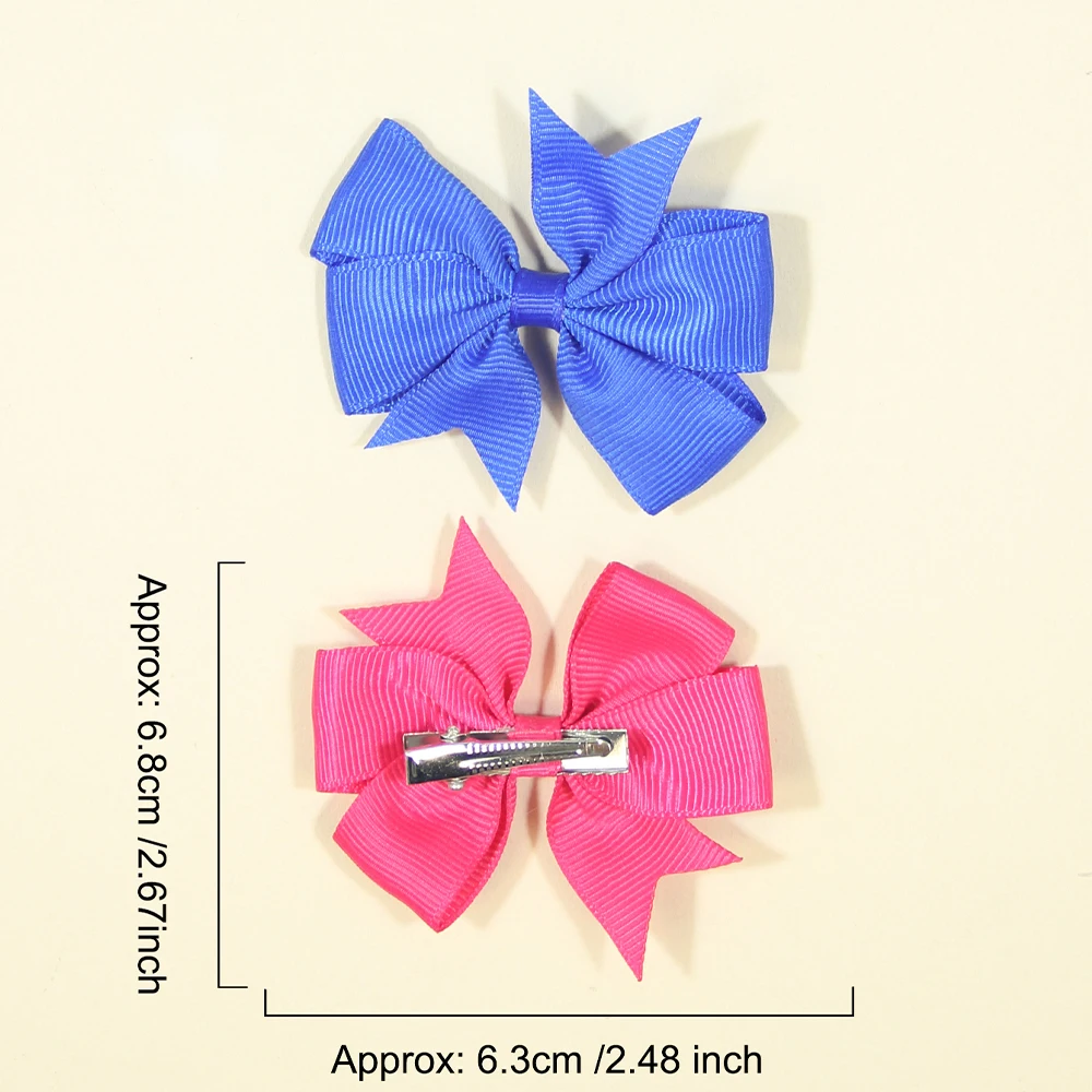 6-10 Uds. Pinzas para el cabello con lazo bonito para niñas, pinzas para el pelo con lazo colorido, pasadores hechos a mano, accesorios para el cabello para niños