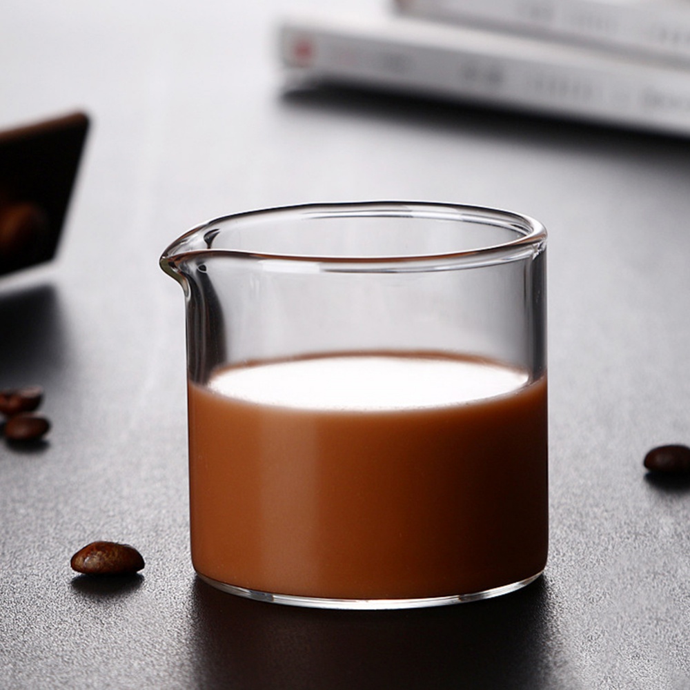 Houten Handvat Glas Espresso Maatbeker Dubbele/Enkele Mond Melkkannetje Hittebestendig Koffie Borrelglas Schaal Maatregel Mokken