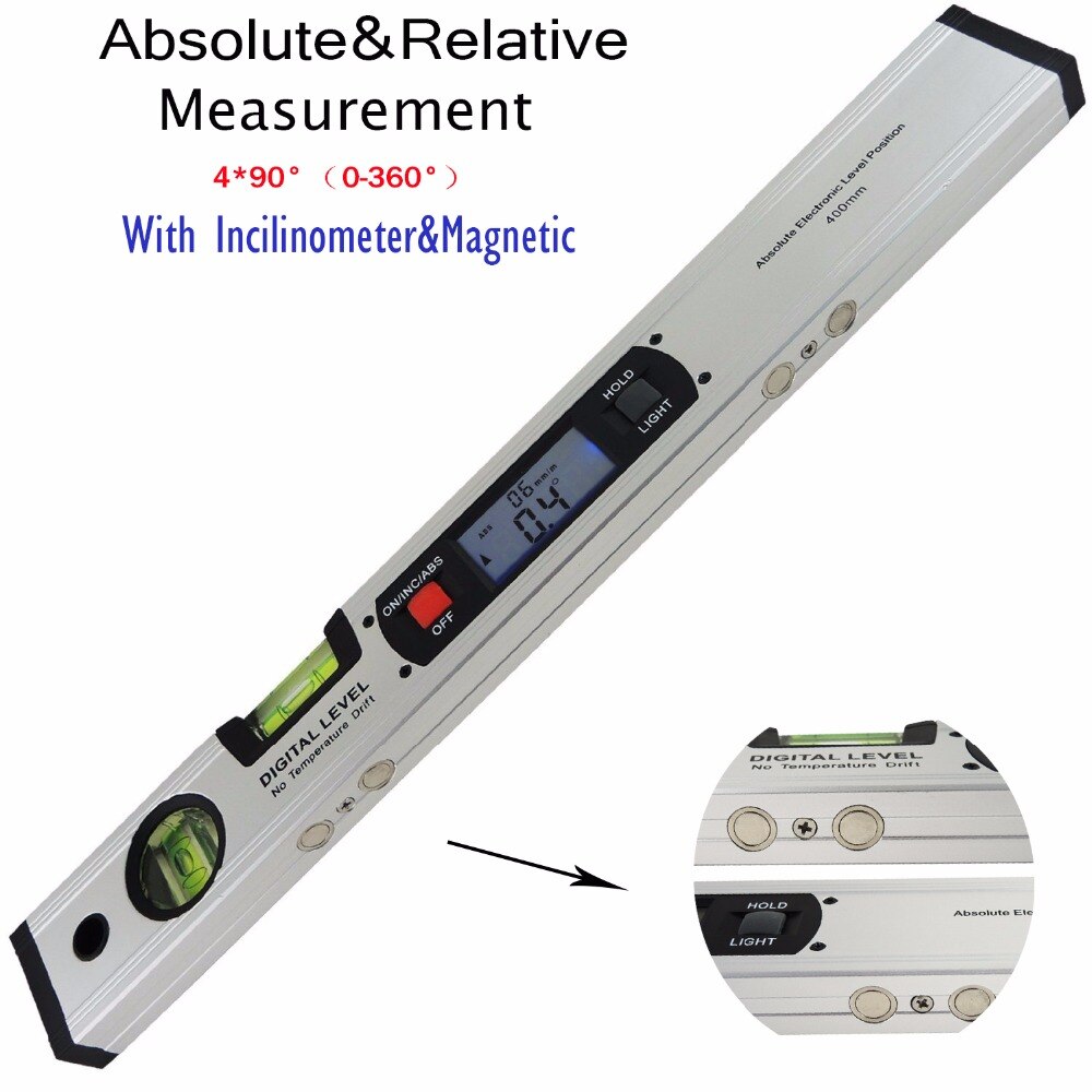 Digital Angle Finder Level 360 Degree Range Spirit Level Upright Inclinometer with Magnets Protractor Ruler