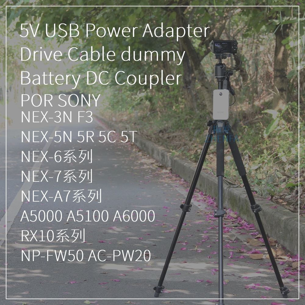 5 V USB NP-FW50 Batterie Factice AC-PW20 Coupleur CC Adaptateur secteur pour Sony Alpha 7 a7 a7S a7II a7R A3000 A5000 A6000 NEX5 NEX3 NEX