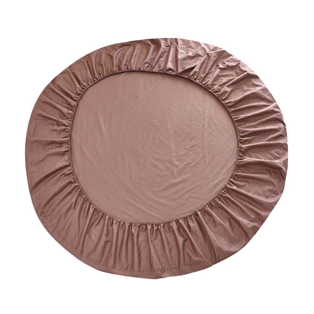 Hotel Home Round Bed Sheets Extra Soft Pure Cotton Breathable Bed Covers 86 Inch Diameter: Shallow Coffee