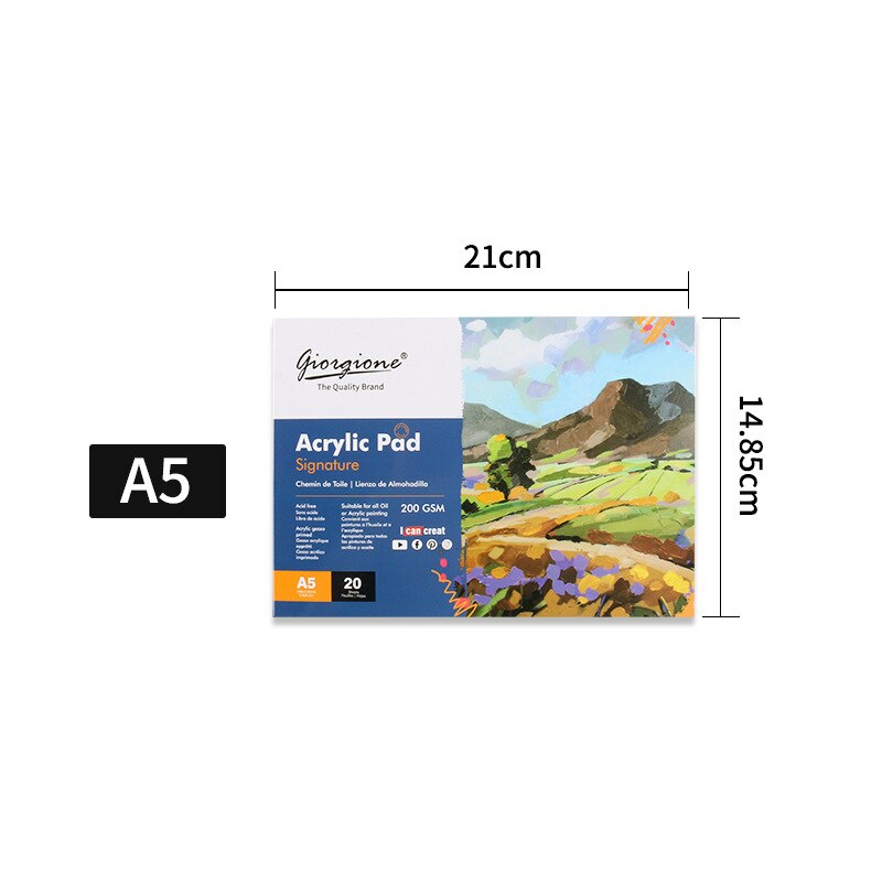 Acrylic paint book 20 sheets A3/A4/A5 oil painting paper special pigment notepad painting book painting artist: A5
