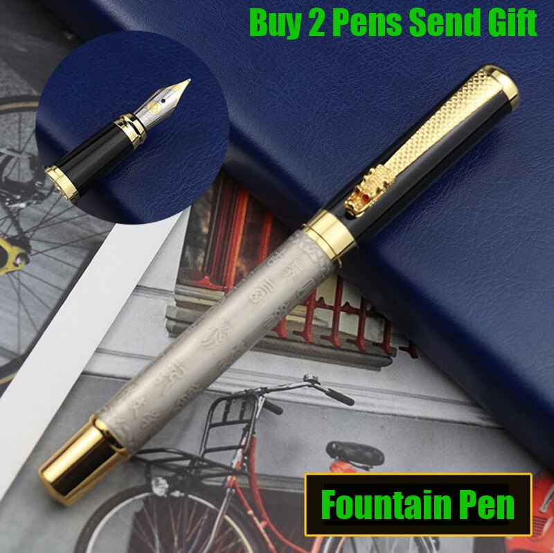 Brand Dragon Crystal Fountain Pen Luxury Metal Ink Pen Luoshi 598 Buy 2 Pens Send: Grey Fountain pen