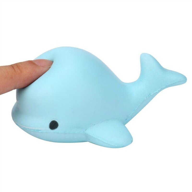 Mskwee 10CM Animal baleine Jumbo spongieux Kawaii mignon dauphin lente montée sangles parfumé extensible presser pain gâteau enfant jouet