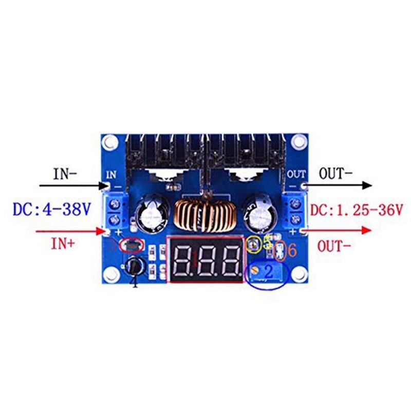 Dc-dc nedtrappingsmodul  xl4016 e 1 xh-m404 dc 4-40v 8a 200w spenningsreguleringsmodul