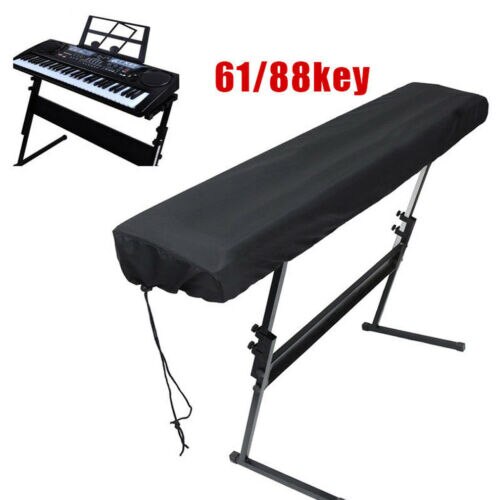Stilfuldt solid-sort 61 og 88 nøgle elektronisk klaver tastatur cover på scenen støvtæt snavs-bevis beskyttelse