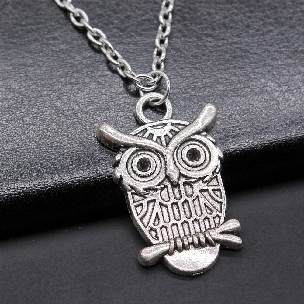 Uil Hanger Ketting Voor Vrouwen Mannen Lange Keten Ketting Creatieve Party Sieraden Accessoires: Silver-33x21mm / 70cm
