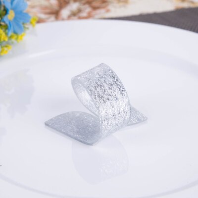 8 x silver/guld servettring akryl servetthållare spänne hotell hem fest middag deco leverans: A